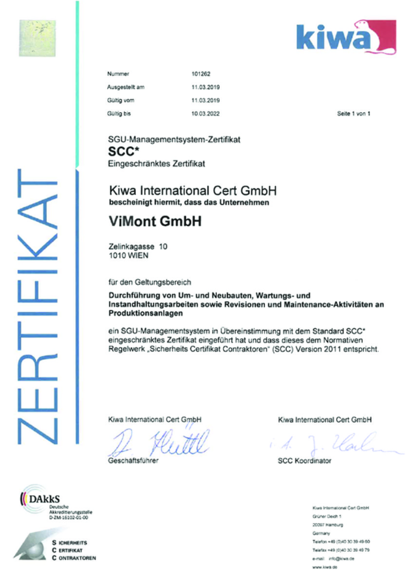 Vimont Zertifikaten